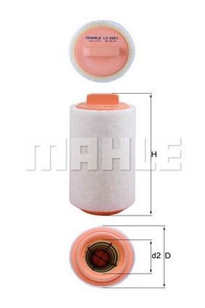 MAHLE Lx3251 Air Filter Mini R55 R56 R60 (WA937563)