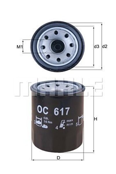 MAHLE Oc617 Yag Filtresi Honda Cıvıc 2001- Crv 2001- Jazz 2003- City 2003- Accord 001039891 (WA374616)