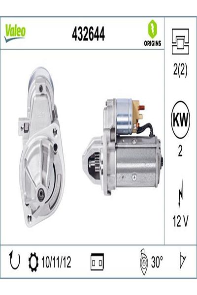 VALEO 432644 Mars Motor - 12V 11Dis 2.2Kw Mercedes Sprinter 2.2 00-06 Color (WE666394)