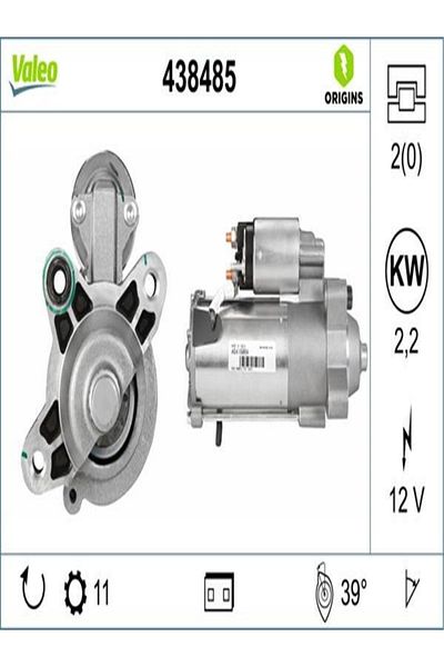VALEO 438485 Mars Motor 12v 2.2kw 11dis Focus Cmax Fiesta Fusion 1.8 / 2.0 Transit1231963 (WE982764)