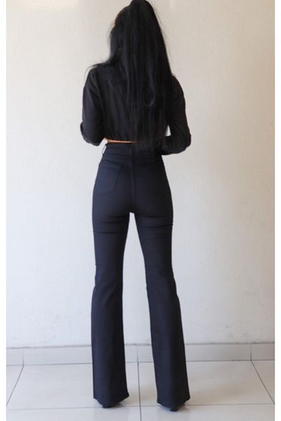 Livik Ellen Flared Jeans No Fade Black- Spanish Jeans High Waist Denim Trousers