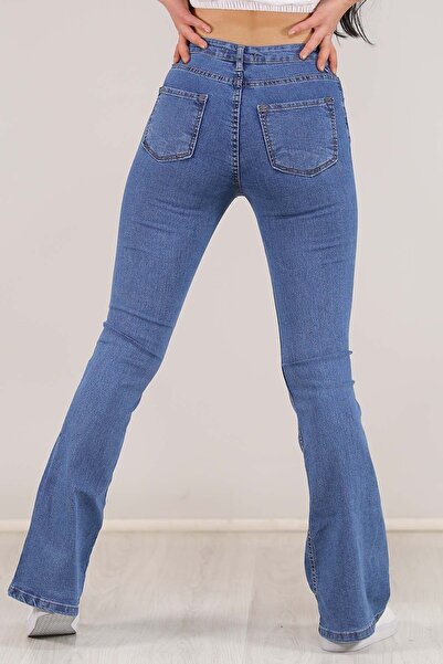 Livik Hilda Flare Leg Jeans Colorfast Blue Denim Pantaloni