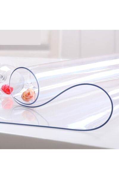 pamukkale branda Şeffaf Kalın Masa Örtüsü Kalınlık 1.5mm En 70cm Örtü Koruyucu 70x230