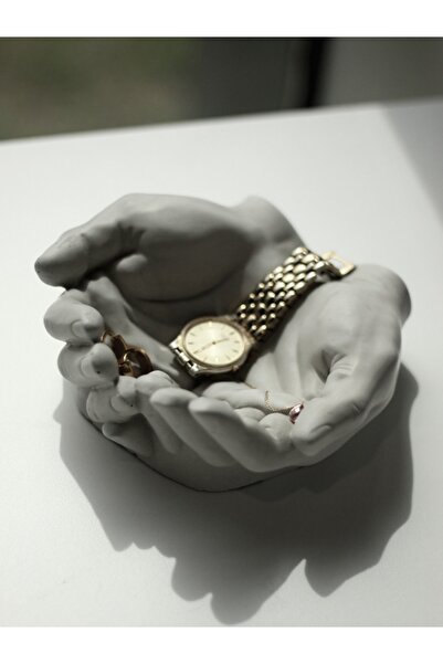 The Craft Thor Handmade Concrete Organizer / Bowl with Decorative Hand / Palm Figures