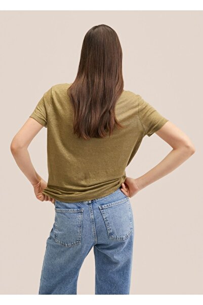 MANGO Woman T-Shirt 100% λινό