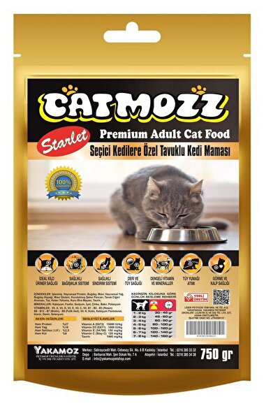 CatMozz Starlet Tavuklu Seçiçi Kedilere Özel Tavuklu Yetişkin Kedi Maması 750...