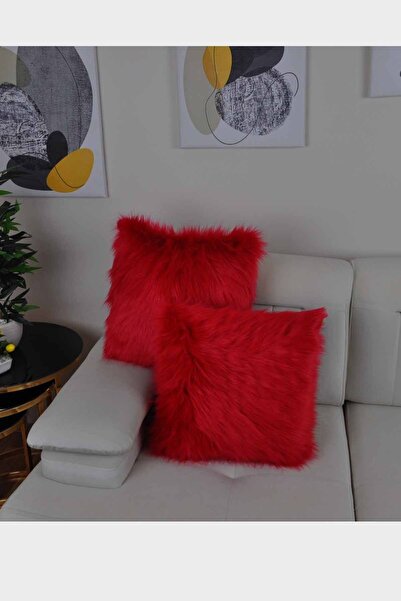 Paris Life Peluş Kırlent Kılıfı Ithal Premium Kumaş - Kırmızı (kare)