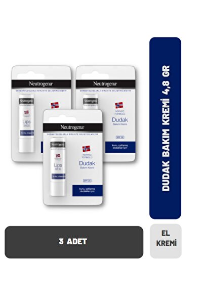 Neutrogena Dudak Bakım Kremi 4,8 gr 3 Adet
