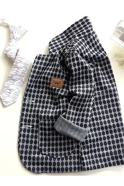 GallanD Boy's Smoke Color Polka Dot Knitted Flexible Comfortable Fabric Sports Classic Seasonal Jacket
