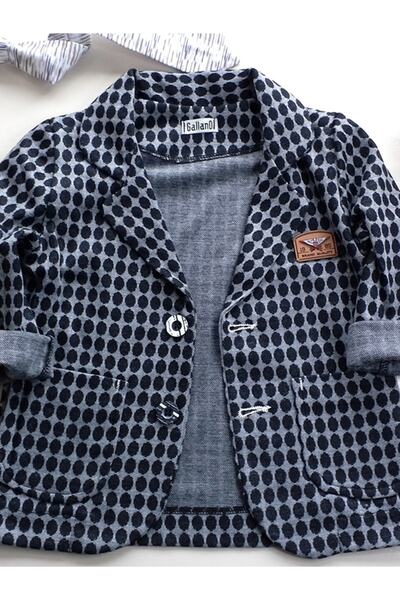 GallanD Boy's Smoke Color Polka Dot Knitted Flexible Comfortable Fabric Sports Classic Seasonal Jacket