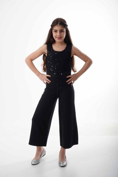 ÖFİ Kids Kız Pullu Kolsuz Geniş Paça Tulum