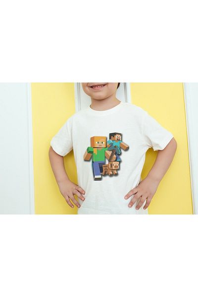 MINECRAFT Λευκό T-Shirt