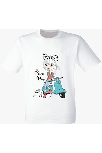 YAPO TİCARET Tricou alb cu imprimeu pentru fete