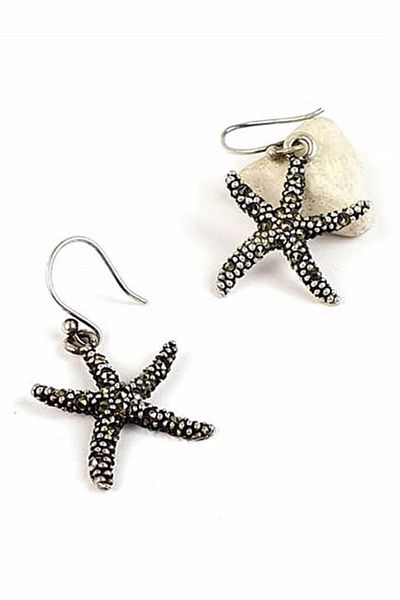 Herşey Nota Copper Colored Starfish Earrings