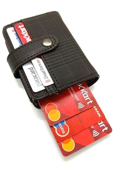 MKM Mbsg Group Plaid Automatic Mechanism Card Holder and Wallet