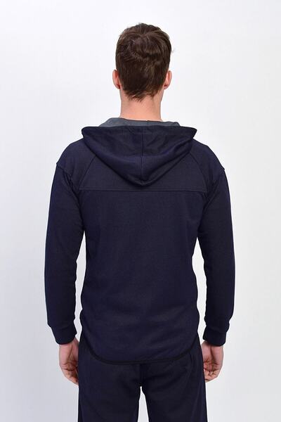 DYNAMO Чоловічий темно-синій комбінезон з капюшоном плюс розмір з кишенями