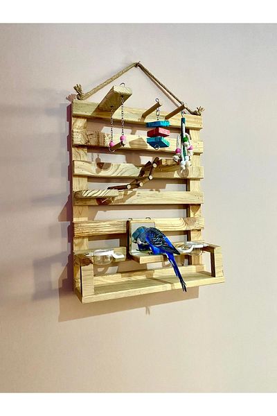 SERTİCARET Wall Mounted Budgie and Parrot Playground and Perch