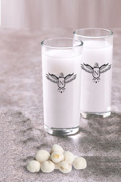 Paşabahçe Double Raki Glass with N Letter Eagle Logo Does Not Come Out in the Machine Even at 70 Degrees