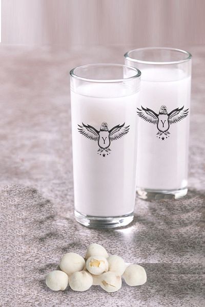 Paşabahçe Double Raki Glass with Letter Y and Eagle Logo Does Not Come Out in the Machine Even at 70 Degrees