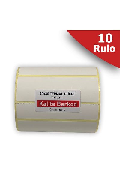 Kalite Barkod Etichetă termică 90x40 |   10 role de etichete cu coduri de bare