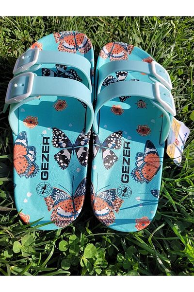 GEZER Beach Sea Pool Non-Slip Sole Double Buckle Soft Women's Slippers