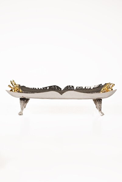 AHCAHOME Bakır Çekiç Dövme Sunumluk Tepsi 30 Cm