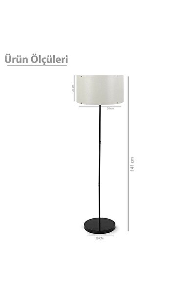 Leola Design Metal Klasik Tek Ayaklı Lambader Siyah Beyaz 7404