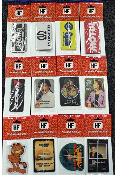 HFGARAJ Nostalji Koku 12 Li KARTELASIZ Karışık Set Dekoratif Oto Koku