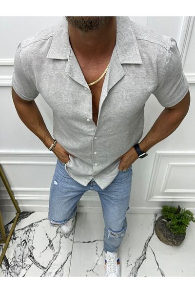 HAWKKİNG Men's Linen Summer Shirt
