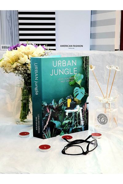Saccura Decor Decorative Book Box Urban Jungle Green Plant Book Box