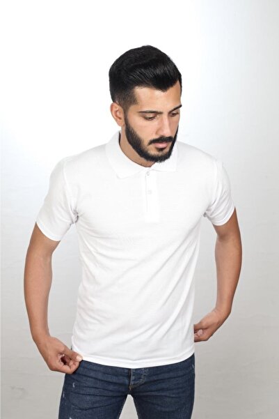 ümitteks iş ve okul kıyafetleri Λευκό μπλουζάκι με γιακά σχολικό πόλο