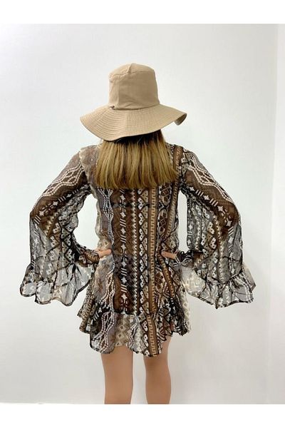 Secret Passion Lingerie Νέα καλοκαιρινή σεζόν Λεπτομέρεια πέτρας Βιολογικό μπατίκ Βαφή Νέας σεζόν Pareo Silk 1380