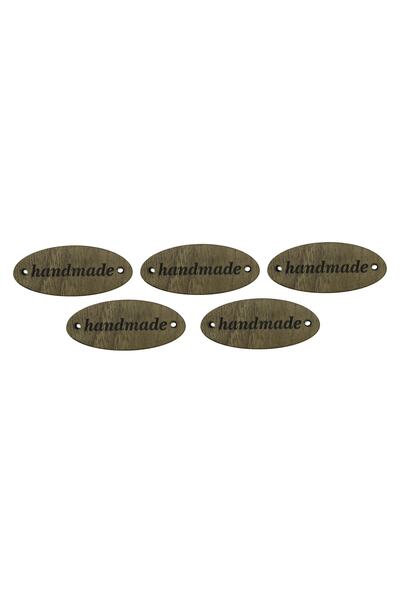 aladepo Ahşap Rustik Handmade (EL YAPIMI) Etiketi 5 Adet Oval