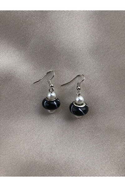 DOĞA ART STORE Incili Ebruli Desen Küpe