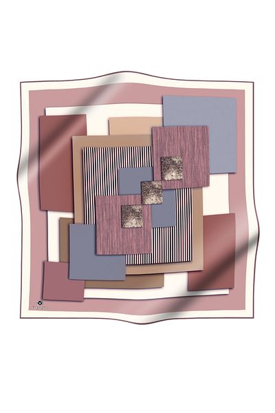 Vissona Γυναικείο μεταξωτό κασκόλ Twill Ασημί σε σκόνη