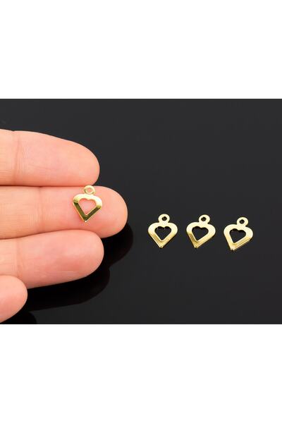 yfhobi 6 Adet - 11 Mm Kalp Desen Altın Kaplama ( Kararmaz ) Metal Pul, Takı M...