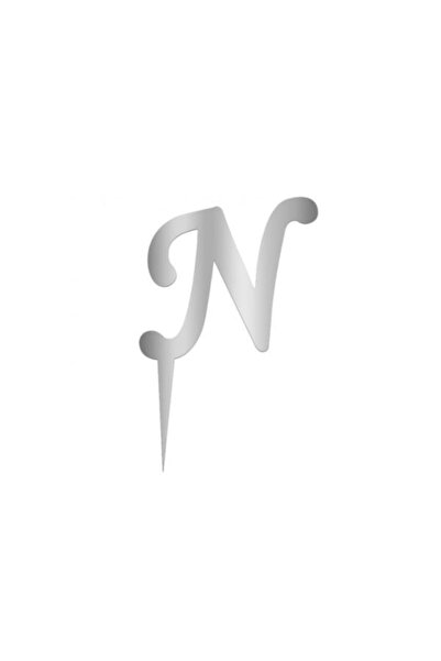 Happyland زخرفة حروف على شكل كعكة فضية من زجاج شبكي على شكل كعكة