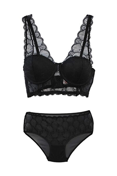 Şahinler Semi-Support Lace Bustier Suit Sh Mb12700-Yd