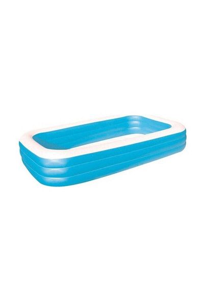 BESTWAY 54009 طقم حمام سباحة عائلي مستطيل قابل للنفخ - 305x183x56 سم