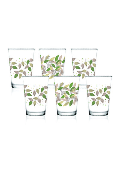 Mary Liz Black Leaf 6'lı Su Bardağı