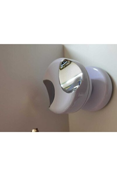 DOĞANLAR KAPI KOLLARI Eko Gözlü Pirinç Çelik Kapı Topuzu Kapı Tokmağı (BEYAZ- KROM)