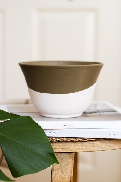 Beige & Stone Natural Stone Khaki Green Ceramic Bowl