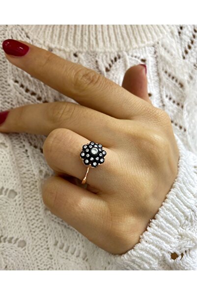 bestmysilver Kadın Gümüş Elmas Montür Papatya Yüzük