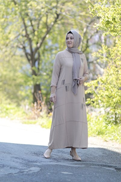 Zey&Ka Butik Büyük Beden Sim Detay Ribanalı Elbise