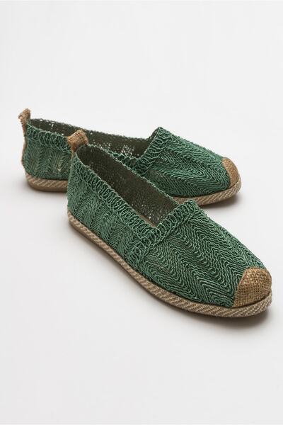 Deocept Γυναικεία παπούτσια Hulya Green Wide Fit Espadrille με πλεκτή λεπτομέρεια