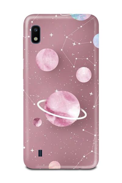 PERAX Samsung Galaxy A10 Pembe Galaksi Baskılı Telefon Kılıfı Samsnga10-00001...