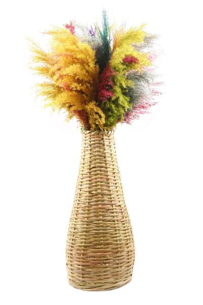 tunalar Hasır Püskülü Pampas Otu Ve Hasır Vazo