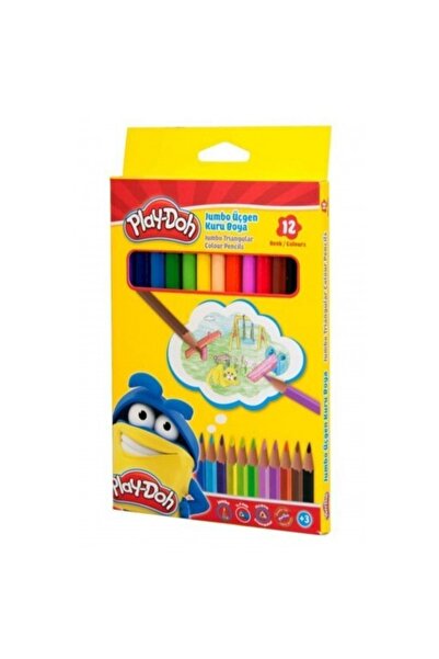 Play Doh Kuru Boya Kalemi Jumbo Üçgen Woodfree 12 Renk Play-ku028
