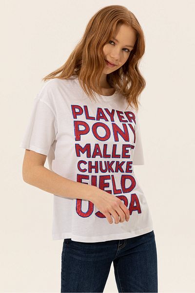 U.S. Polo Assn. Λευκό γυναικείο T-Shirt