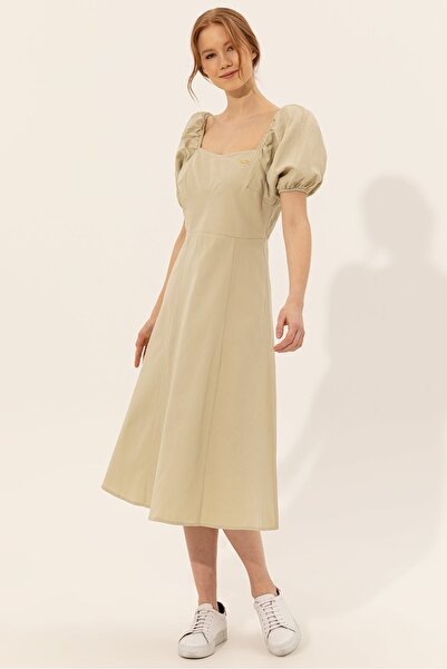 U.S. Polo Assn. Μπεζ Γυναικείο Φόρεμα